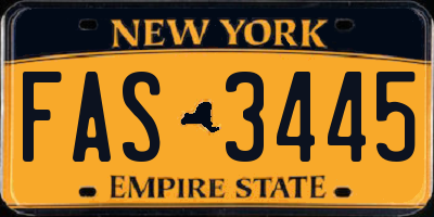 NY license plate FAS3445