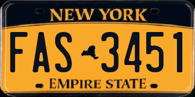 NY license plate FAS3451