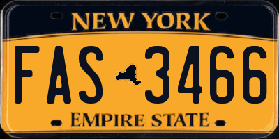NY license plate FAS3466