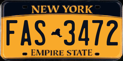 NY license plate FAS3472