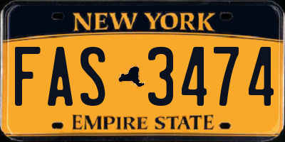 NY license plate FAS3474