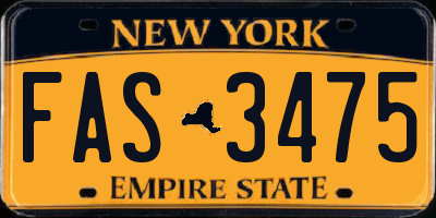 NY license plate FAS3475