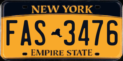 NY license plate FAS3476
