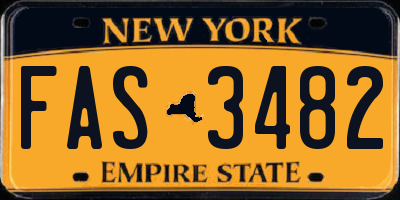 NY license plate FAS3482