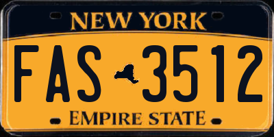 NY license plate FAS3512