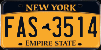 NY license plate FAS3514
