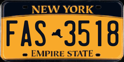 NY license plate FAS3518