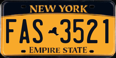 NY license plate FAS3521