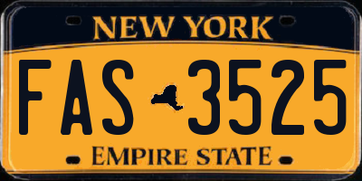 NY license plate FAS3525
