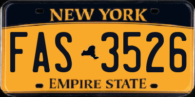 NY license plate FAS3526