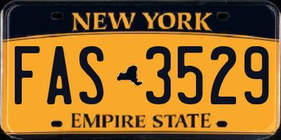 NY license plate FAS3529