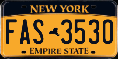 NY license plate FAS3530