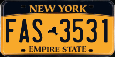 NY license plate FAS3531