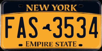 NY license plate FAS3534