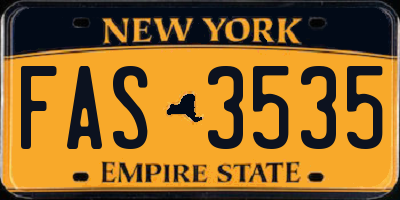 NY license plate FAS3535