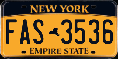 NY license plate FAS3536