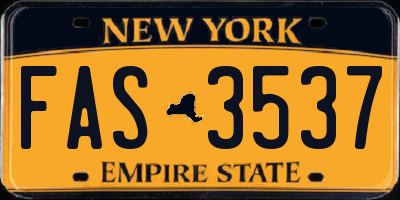 NY license plate FAS3537