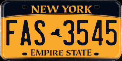 NY license plate FAS3545