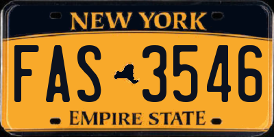 NY license plate FAS3546
