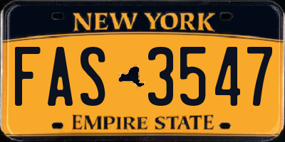 NY license plate FAS3547