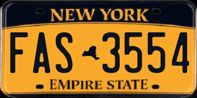 NY license plate FAS3554