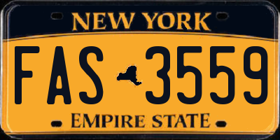 NY license plate FAS3559