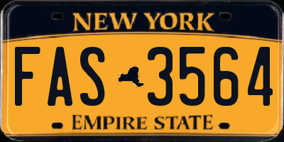 NY license plate FAS3564