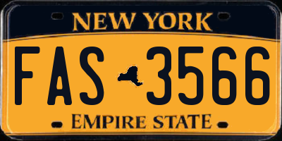 NY license plate FAS3566