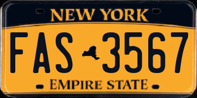 NY license plate FAS3567