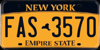 NY license plate FAS3570