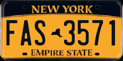 NY license plate FAS3571