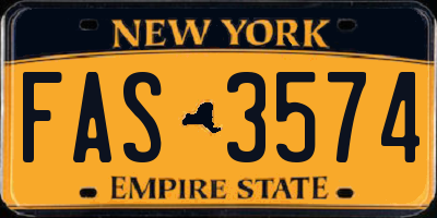 NY license plate FAS3574