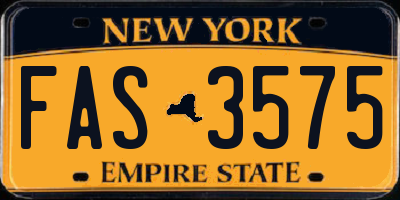 NY license plate FAS3575