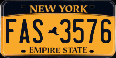 NY license plate FAS3576