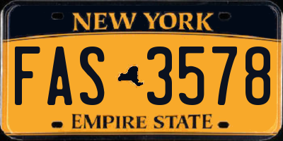 NY license plate FAS3578
