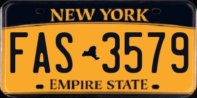NY license plate FAS3579