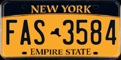 NY license plate FAS3584