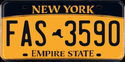 NY license plate FAS3590