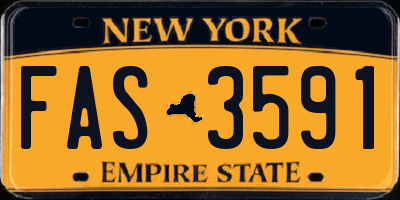 NY license plate FAS3591