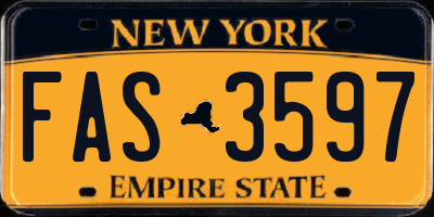 NY license plate FAS3597