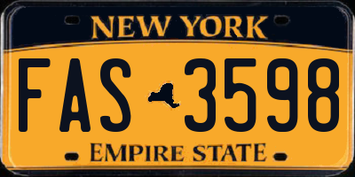 NY license plate FAS3598