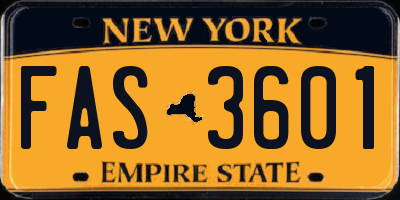 NY license plate FAS3601