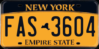 NY license plate FAS3604