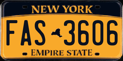 NY license plate FAS3606
