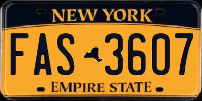 NY license plate FAS3607