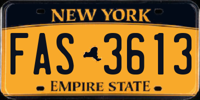 NY license plate FAS3613