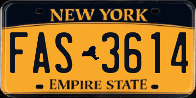 NY license plate FAS3614