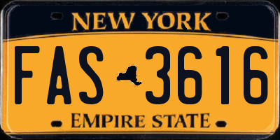 NY license plate FAS3616