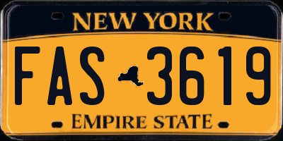 NY license plate FAS3619