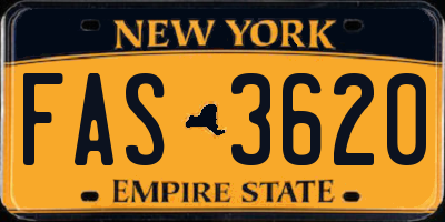NY license plate FAS3620